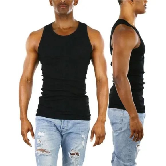 Men’s Workout A-Shirt Long Muscle Shirt Tank Top Sizes S -5X - Picture 4 of 8